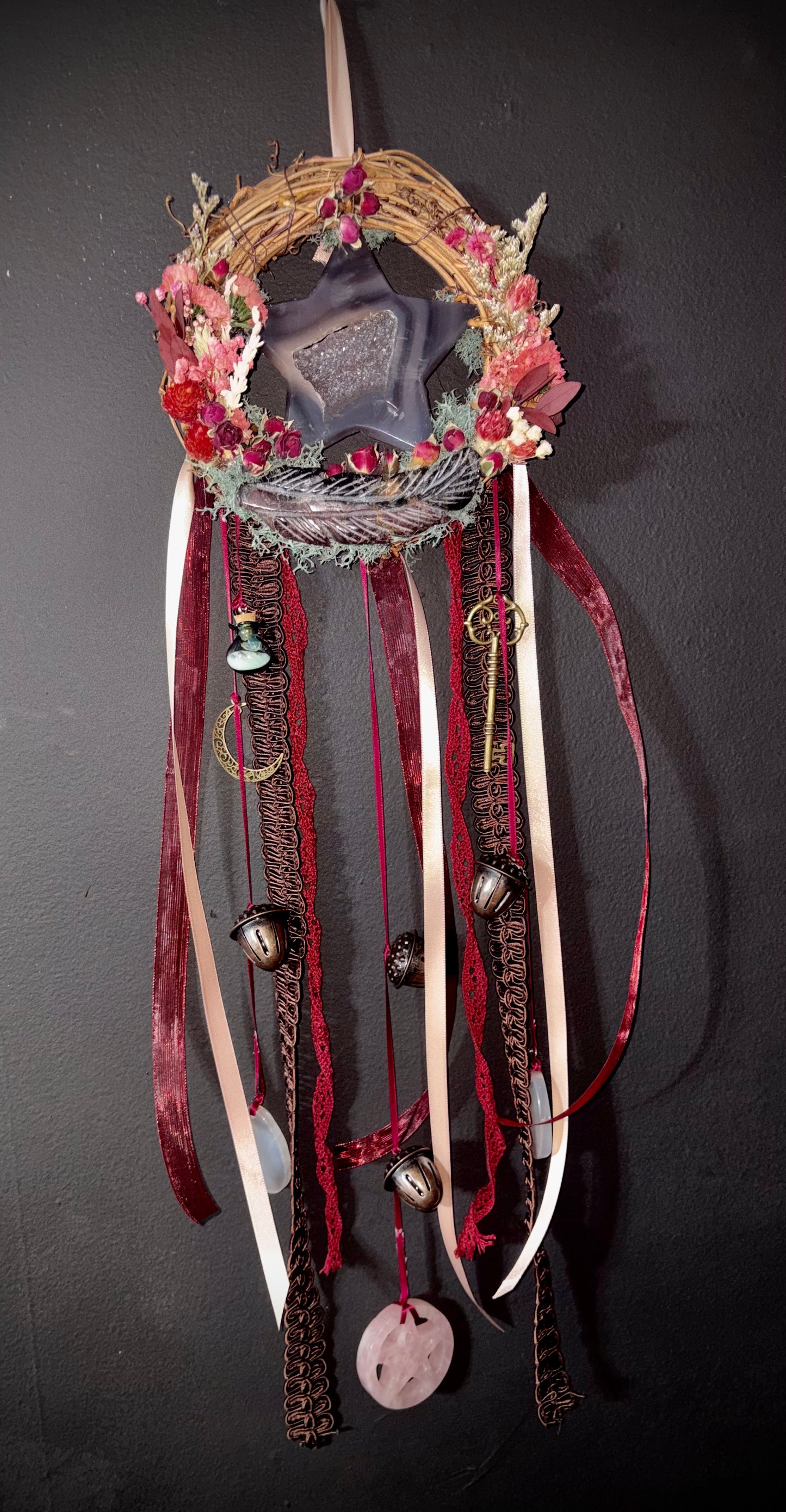 Rose Pentacle Witchbell Wreath