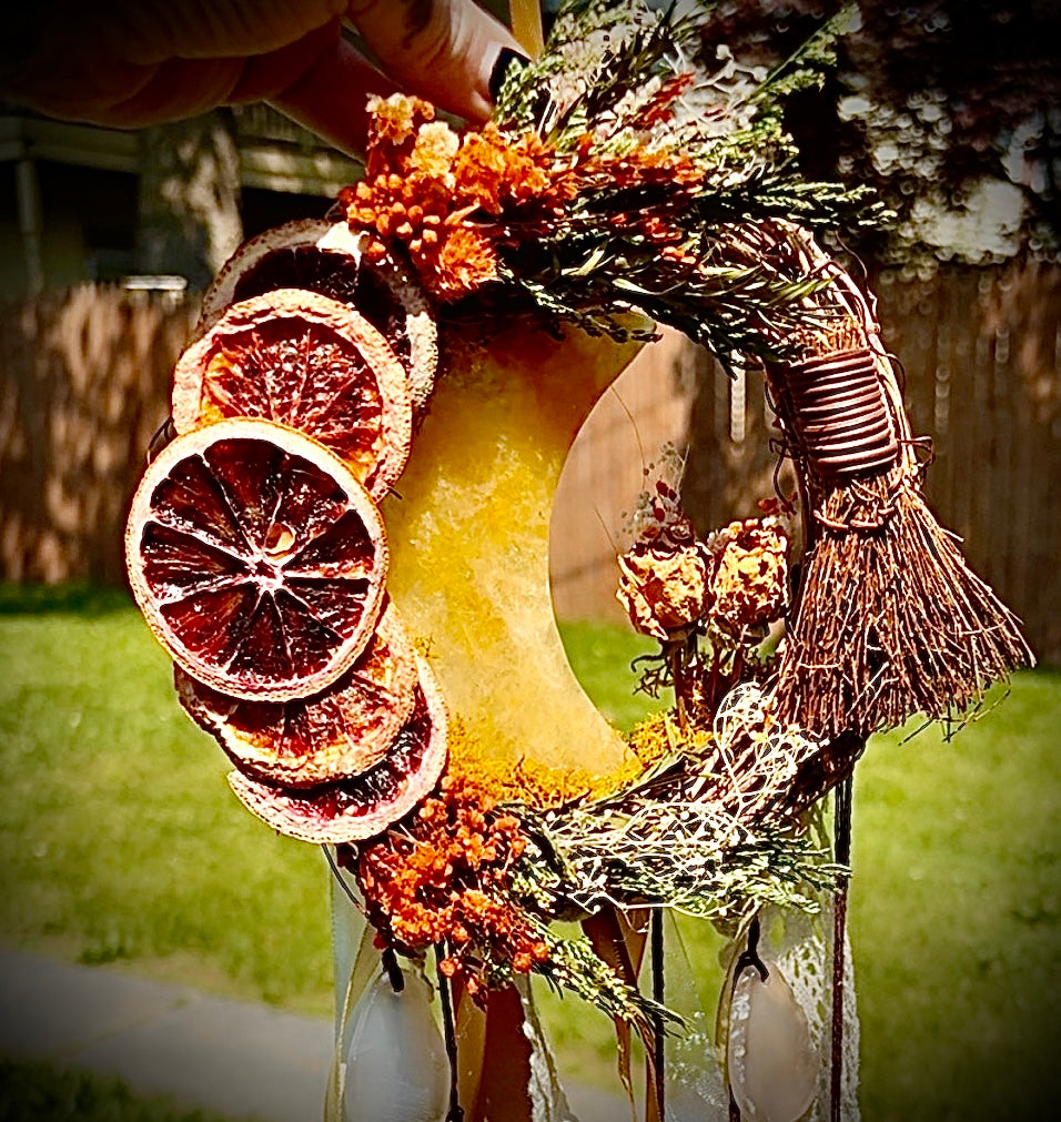 Citrine Sunspell Witch Bell Wreath