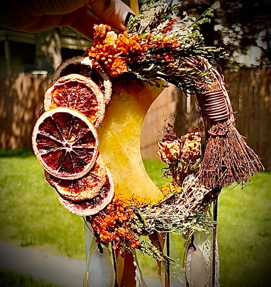 Citrine Sunspell Witch Bell Wreath