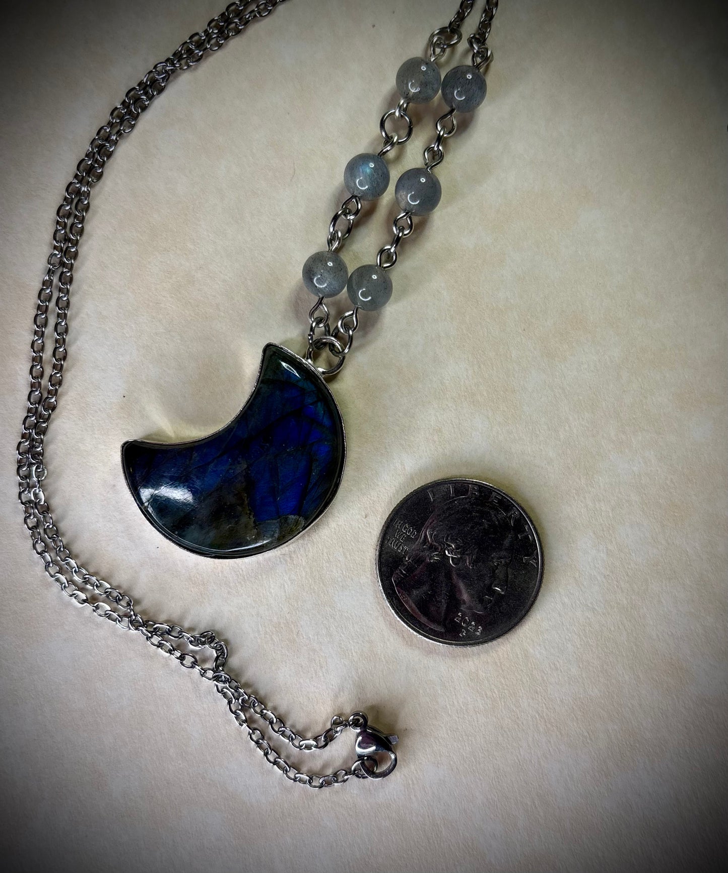 Labradorite Moon Necklace