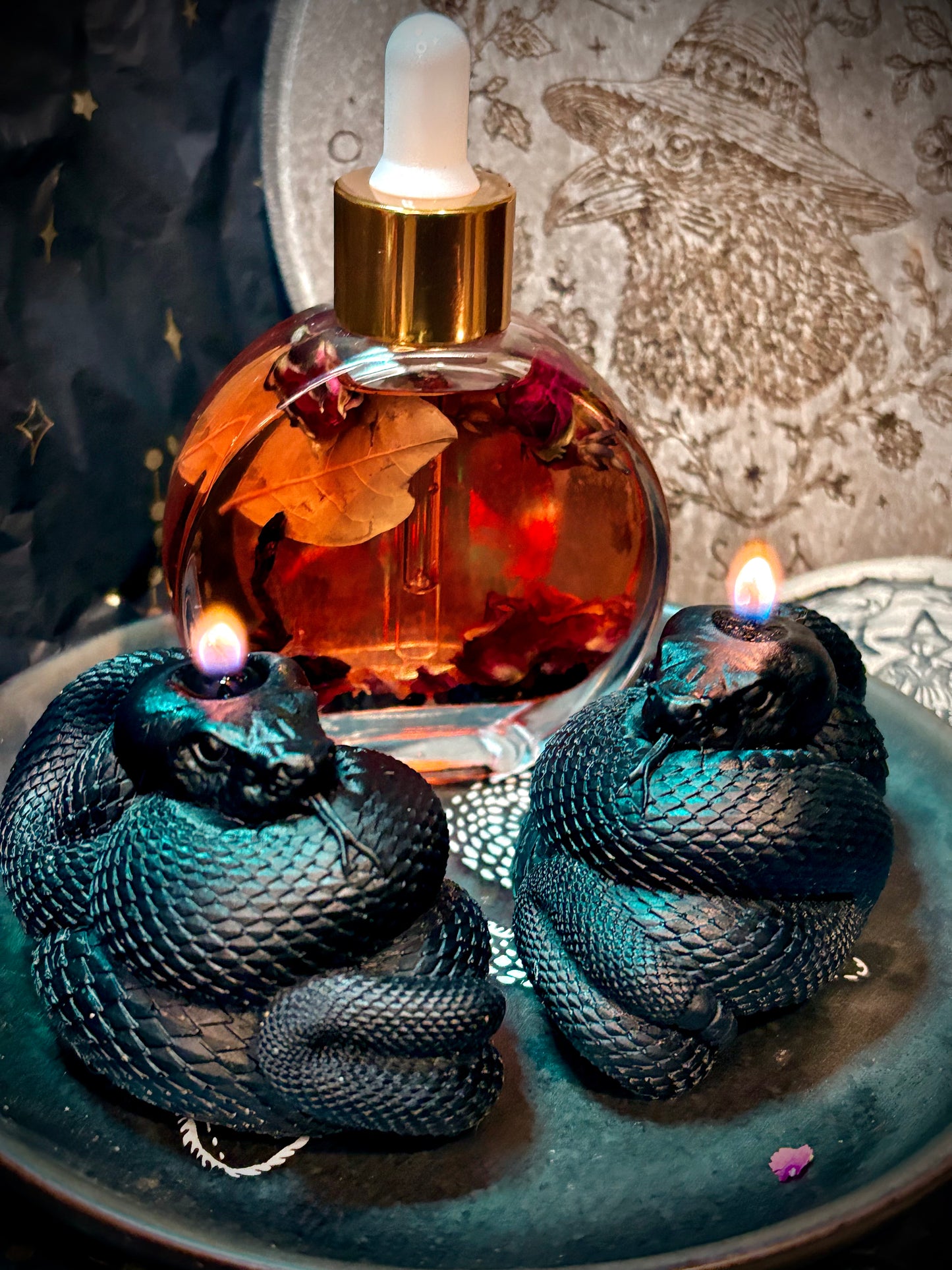 Black Serpent Beeswax Candle
