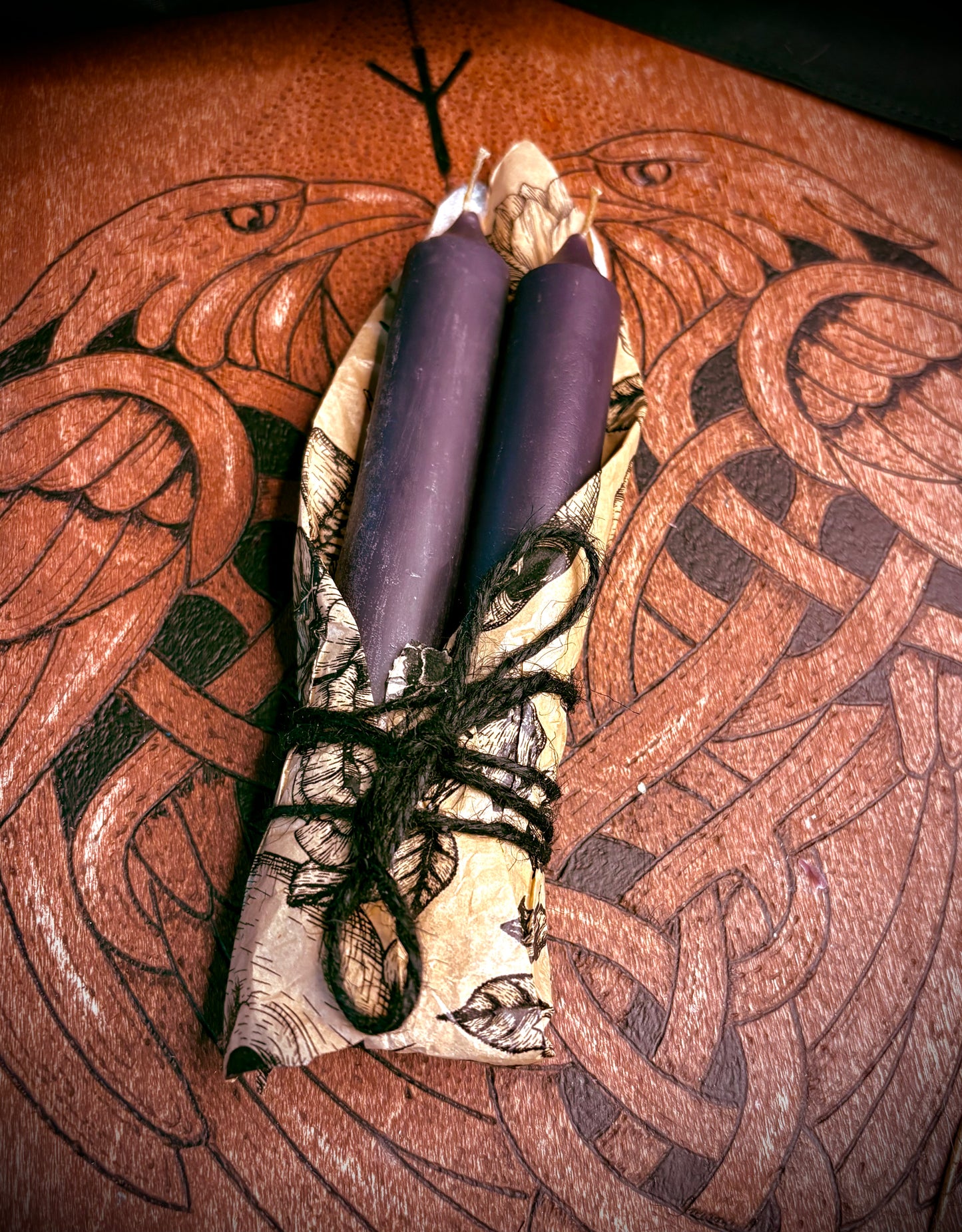 5” Beeswax Taper Candle Set- purple