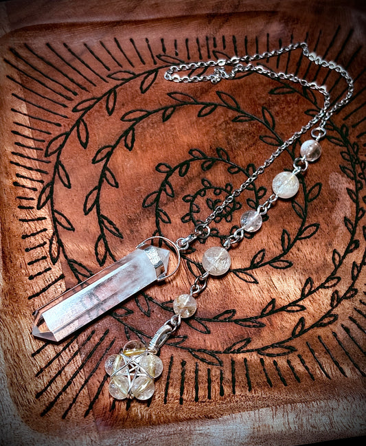 Burnt Raven x Magick Duke Quartz & Citrine Pendulum