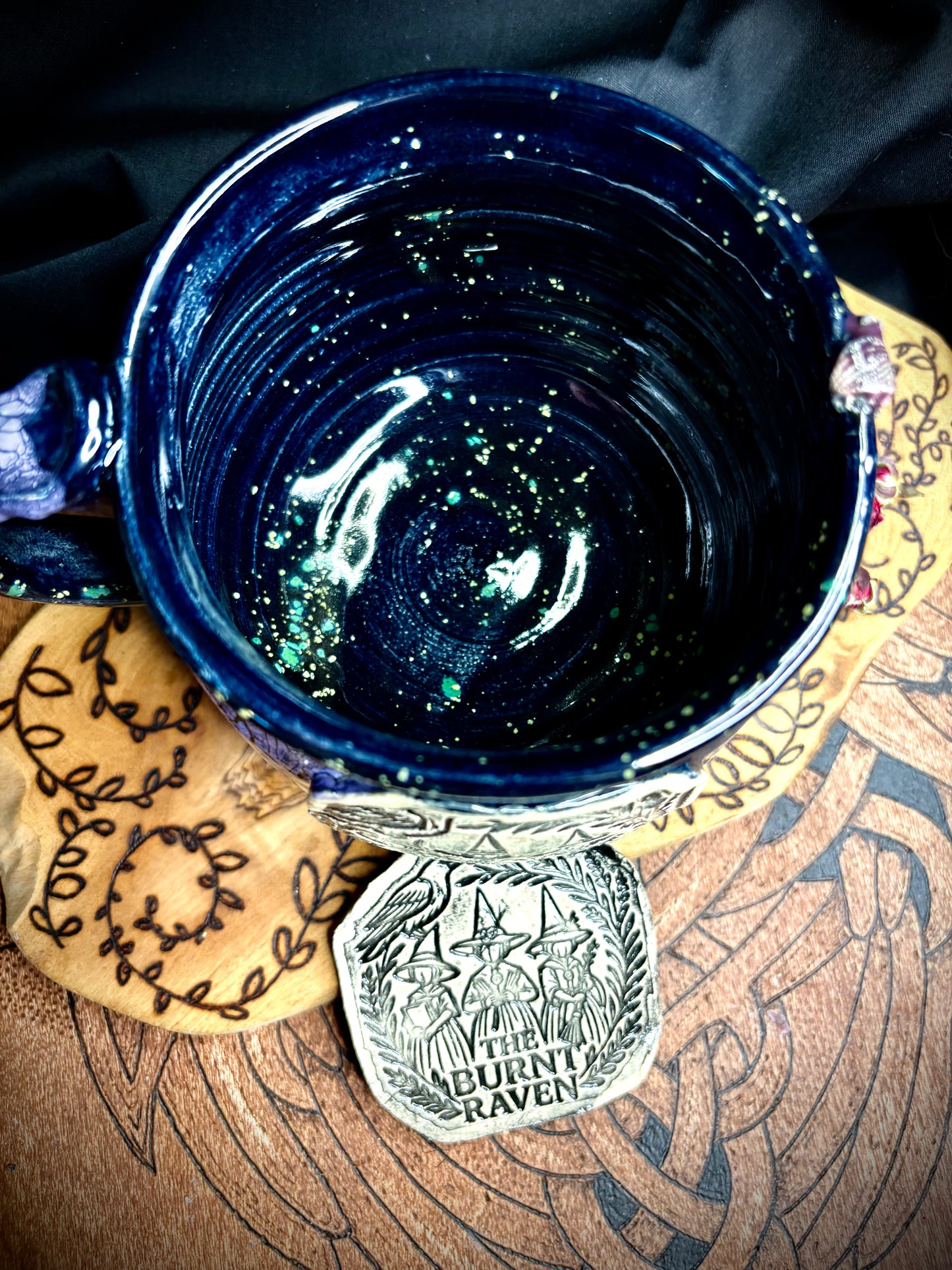 The Burnt Raven Handmade Pottery Mug Made by Lorna Vincent of Laurel Highlands Pottery