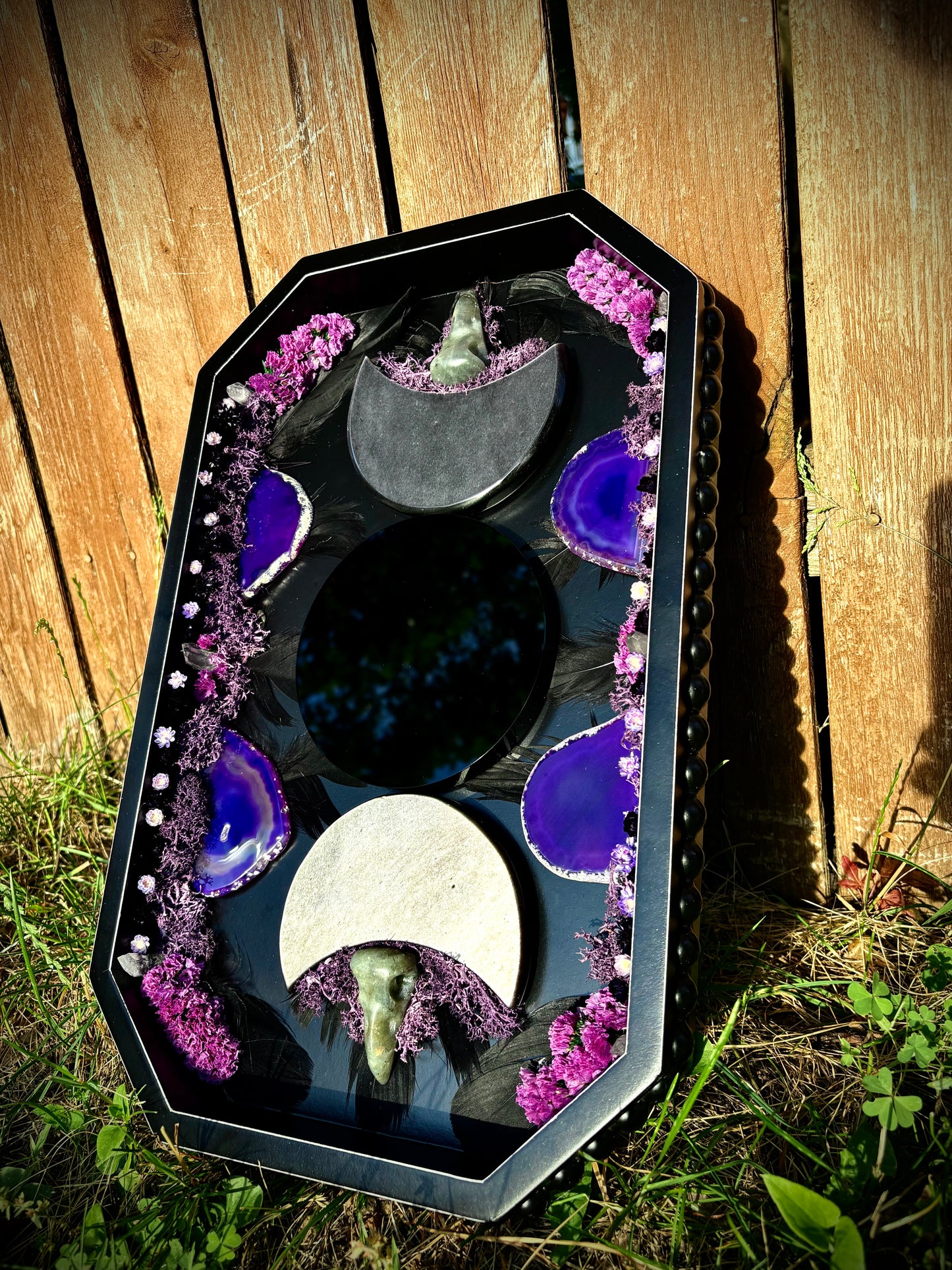Raven Veil Triple Moon Scrying Mirror