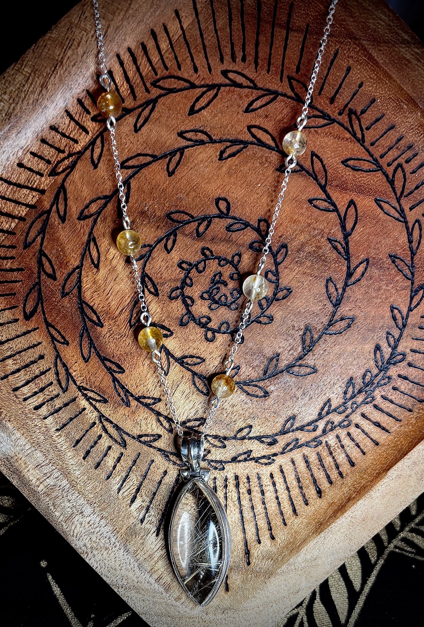 Sterling Silver Rutilated Quartz Necklace