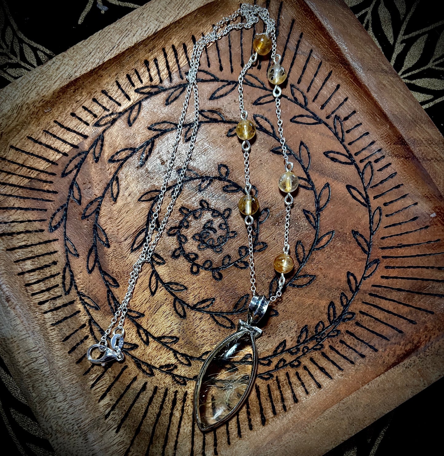 Sterling Silver Rutilated Quartz Necklace