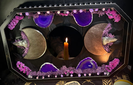 Raven Veil Triple Moon Scrying Mirror
