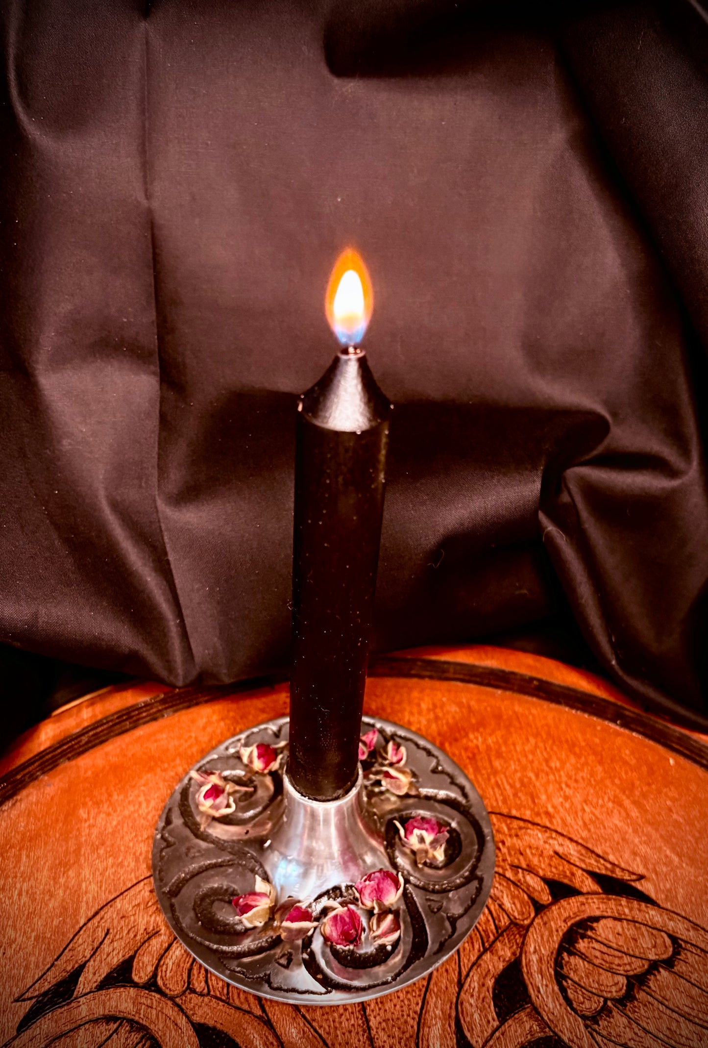 5” Beeswax Taper Candle Set- black