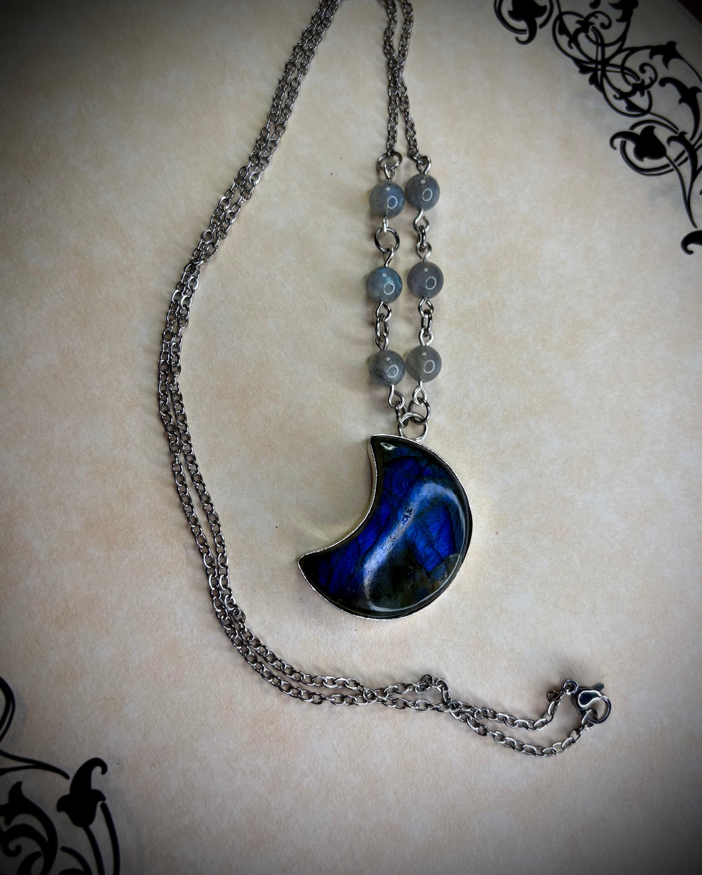 Labradorite Moon Necklace