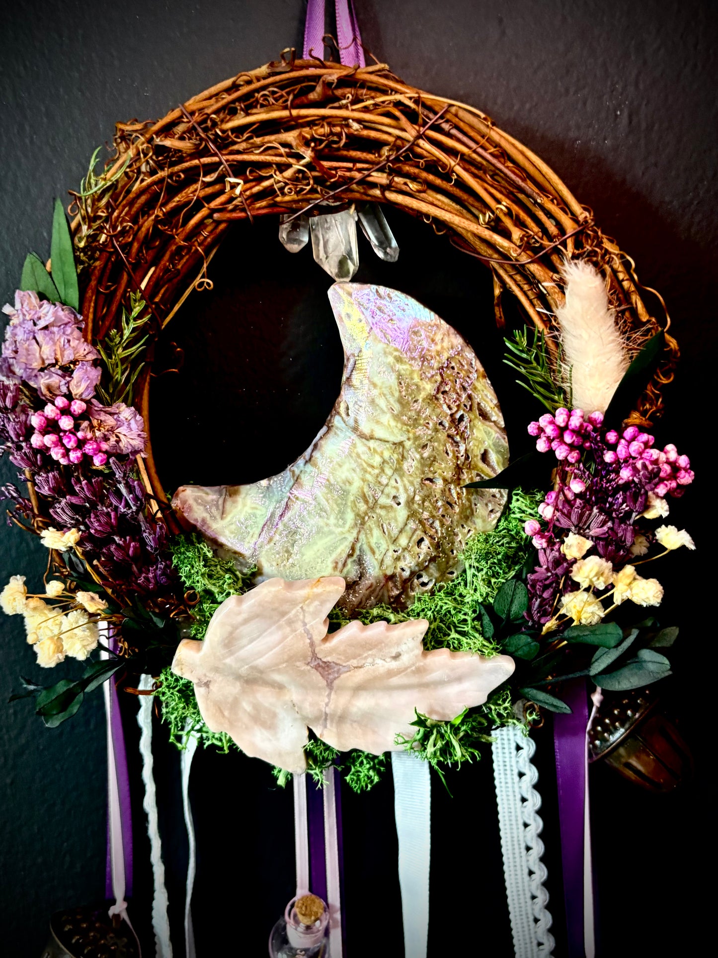 Moonpetal Ward Witch Bell Wreath