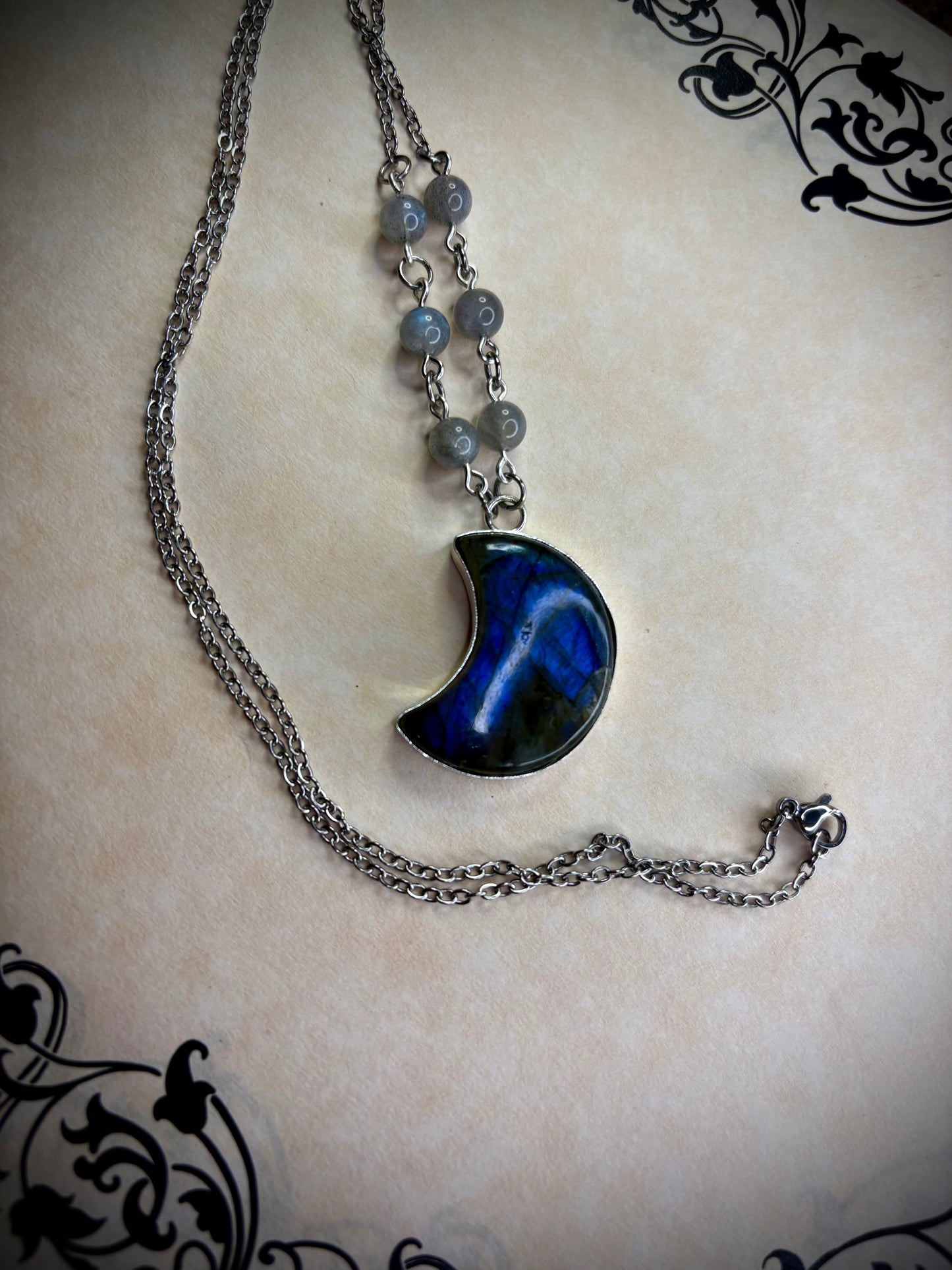 Labradorite Moon Necklace