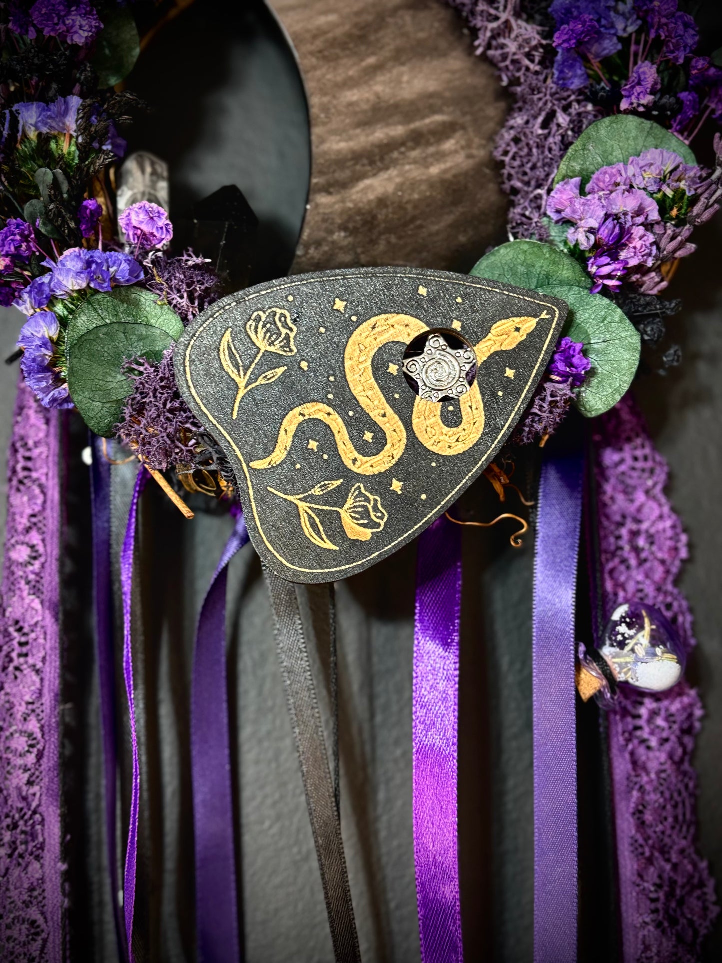 Serpent Veil Witch Bell Wreath