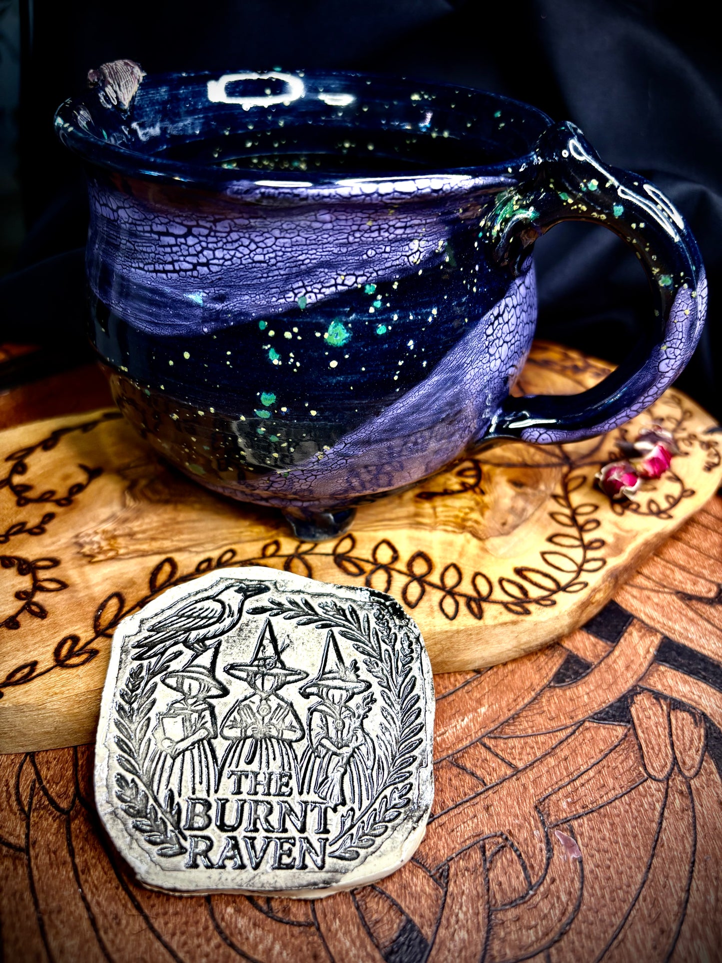 The Burnt Raven Handmade Pottery Mug Made by Lorna Vincent of Laurel Highlands Pottery