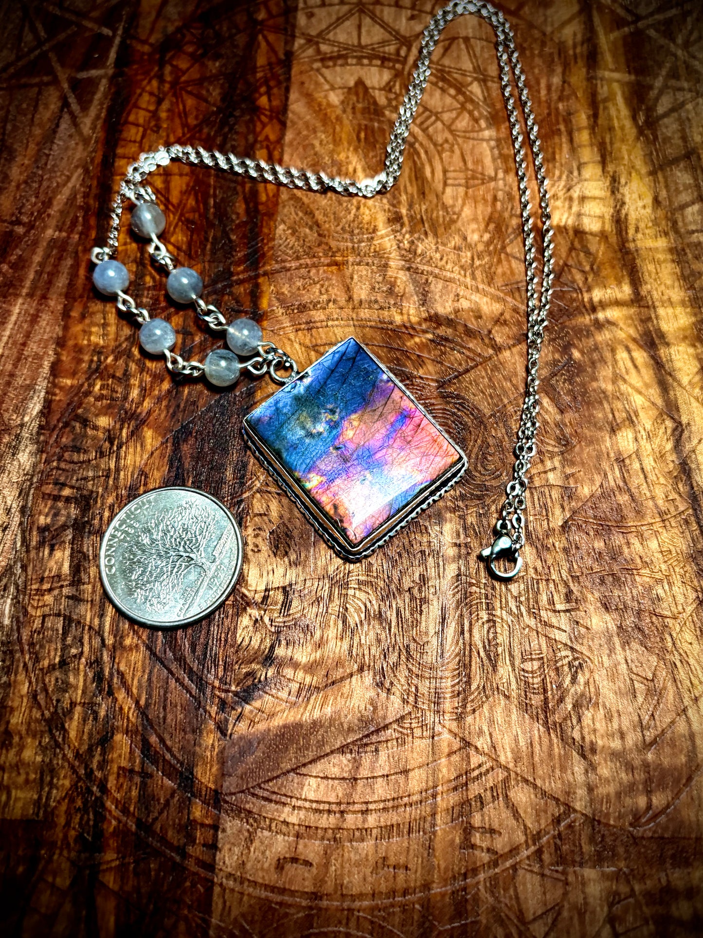 Purple Ember Labradorite Necklace