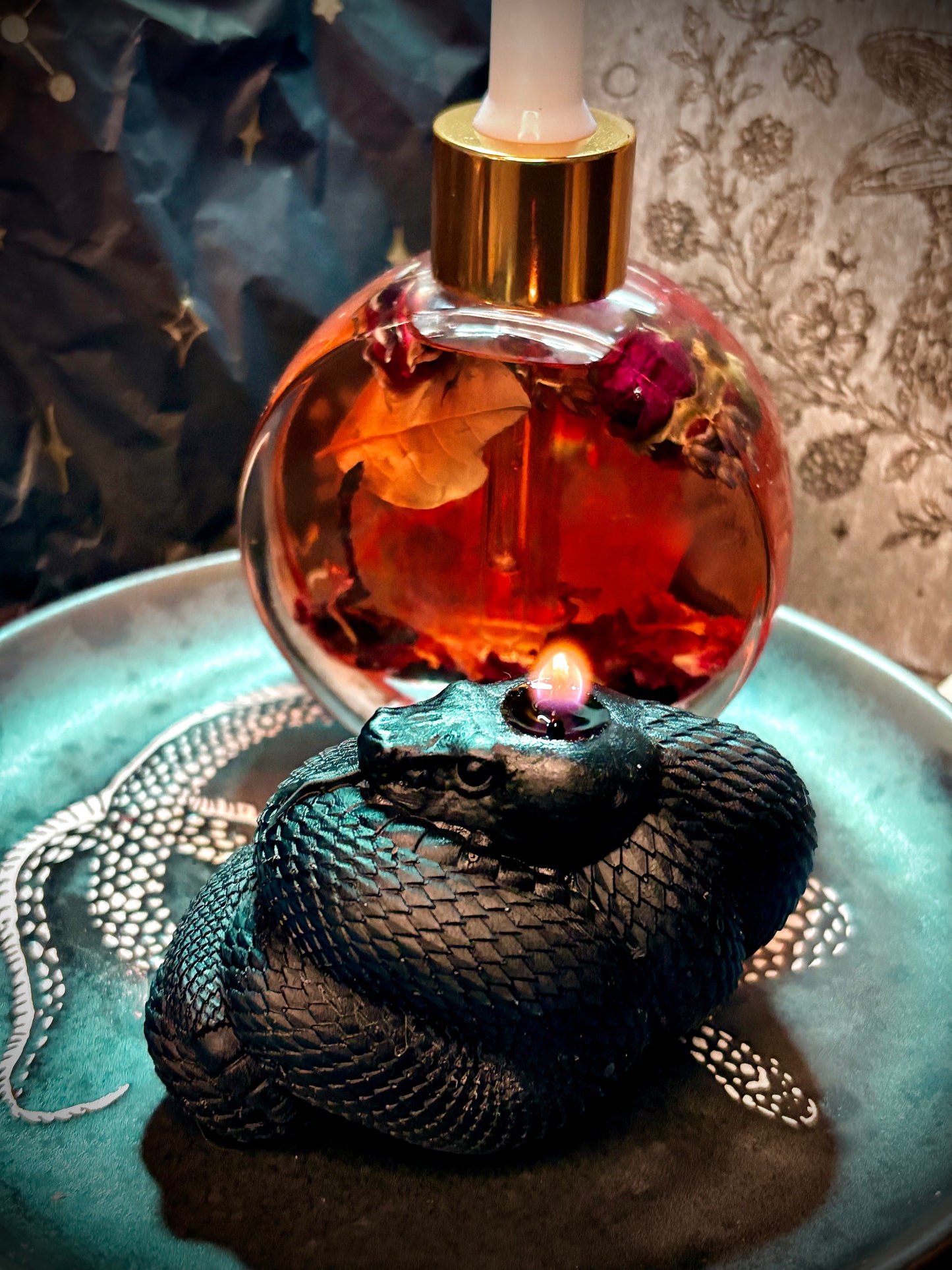 Black Serpent Beeswax Candle