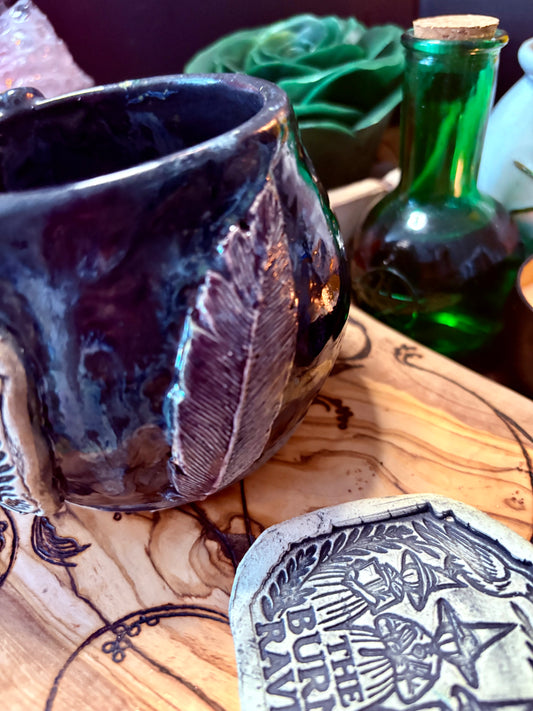 The Burnt Raven Handmade Pottery Mug Made by Lorna Vincent of Laurel Highlands Pottery