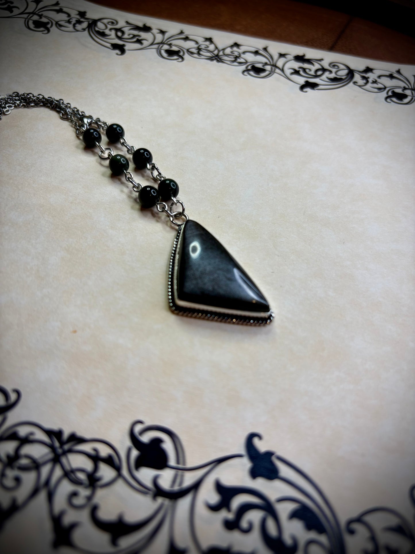 Silver Sheen Obsidian Necklace