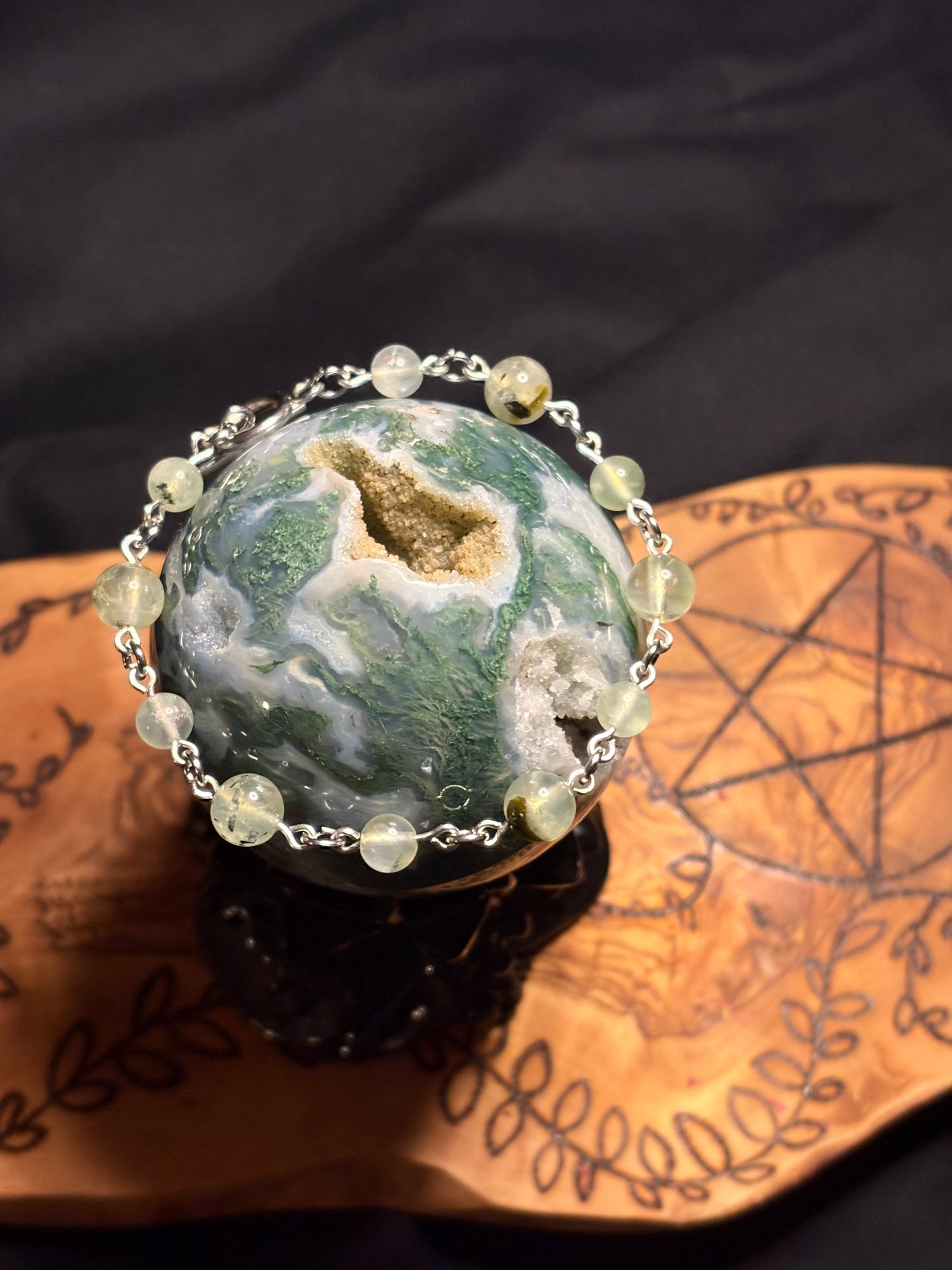 Prehnite Toggle Clasp Bracelet