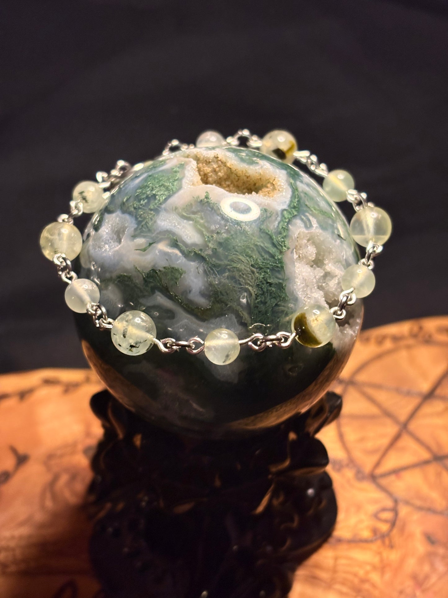 Prehnite Toggle Clasp Bracelet