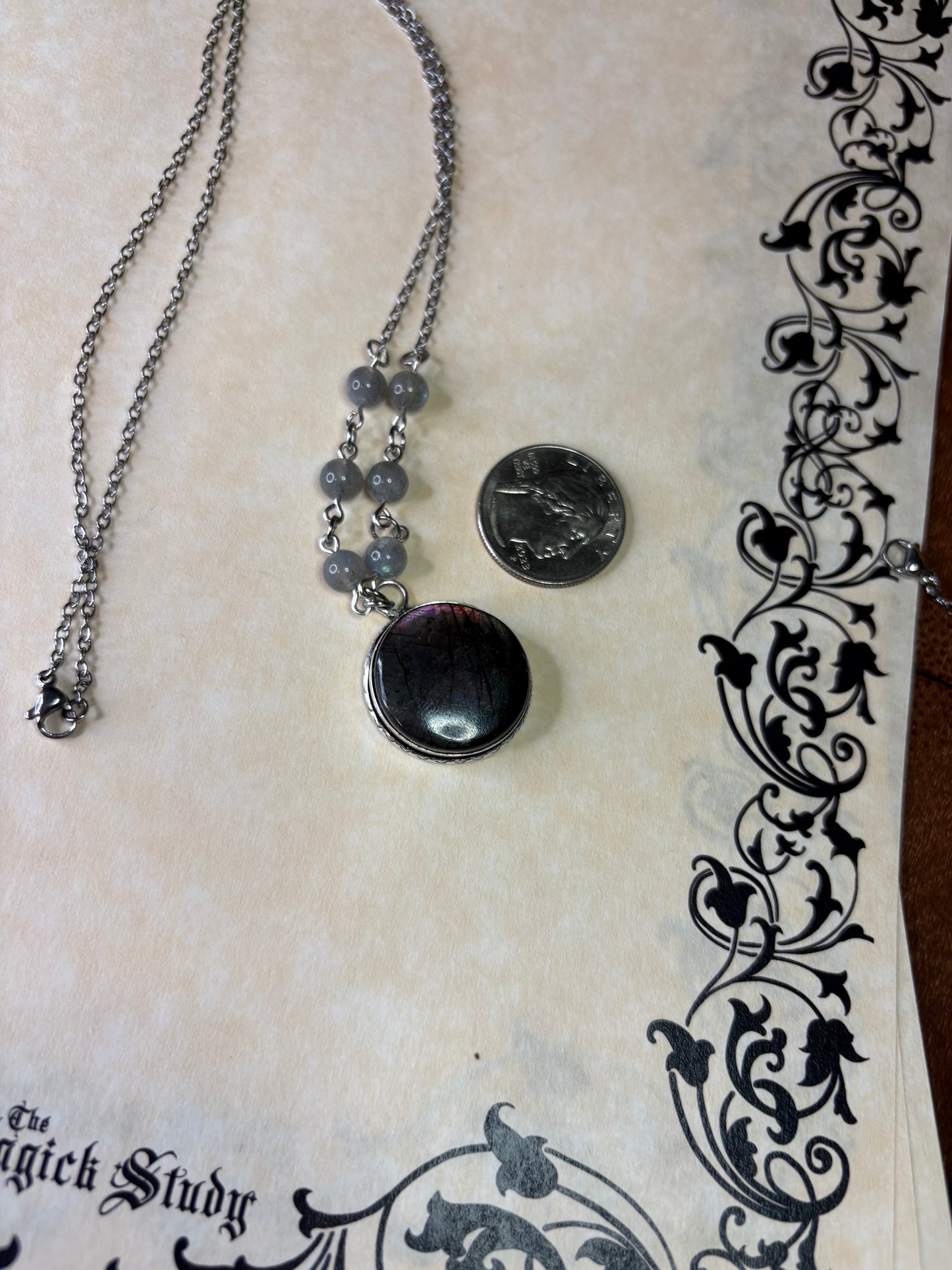 Round Labradorite Necklace 2