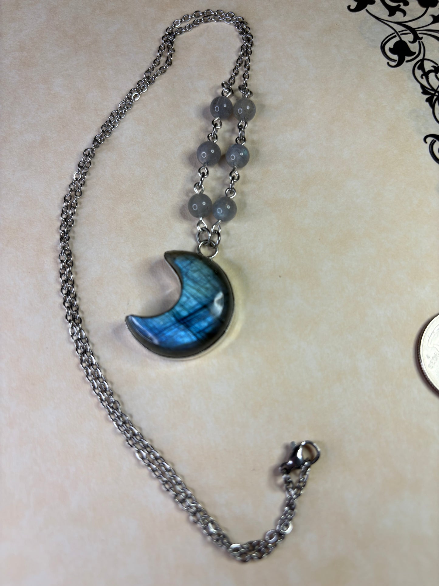 Labradorite Moon Necklace 2