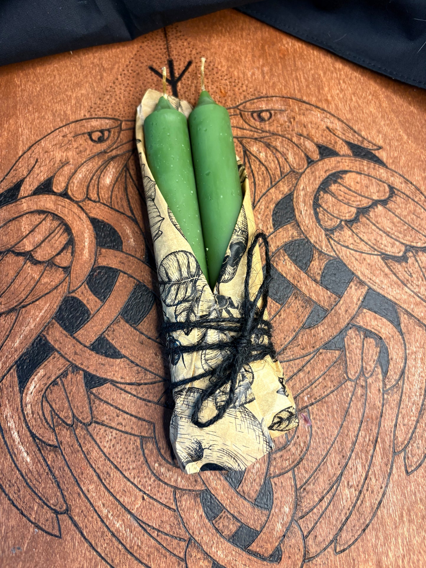5” Beeswax Taper Candle Set- green