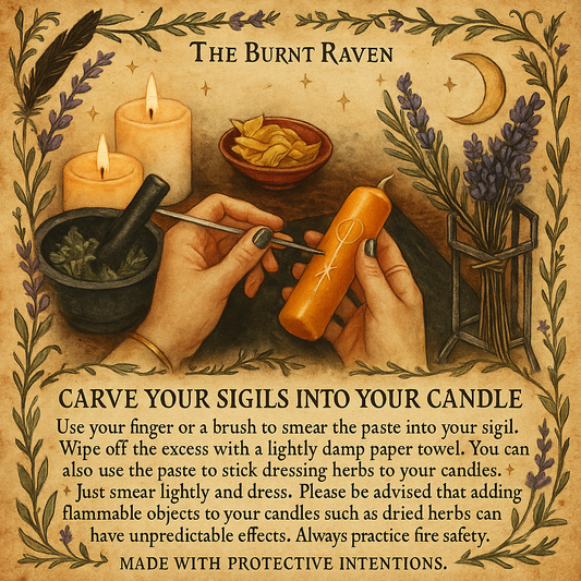The Burnt Ravens candle sigil and dressing paste