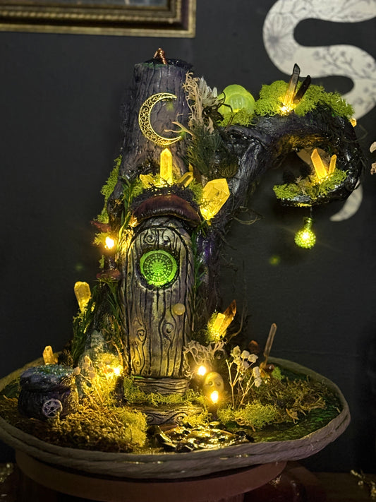 Unique light up cone incense burning witches hat