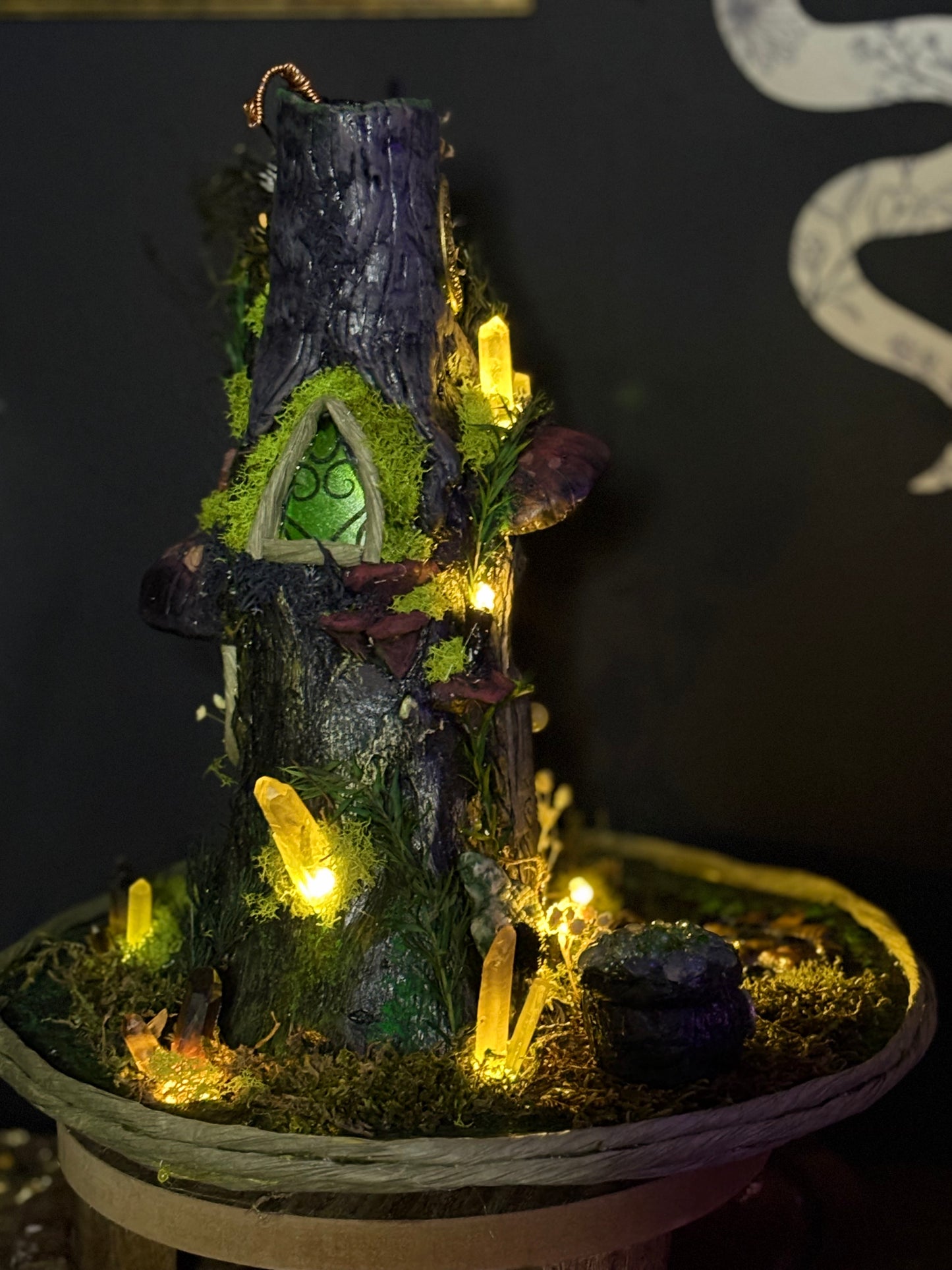 Unique light up cone incense burning witches hat