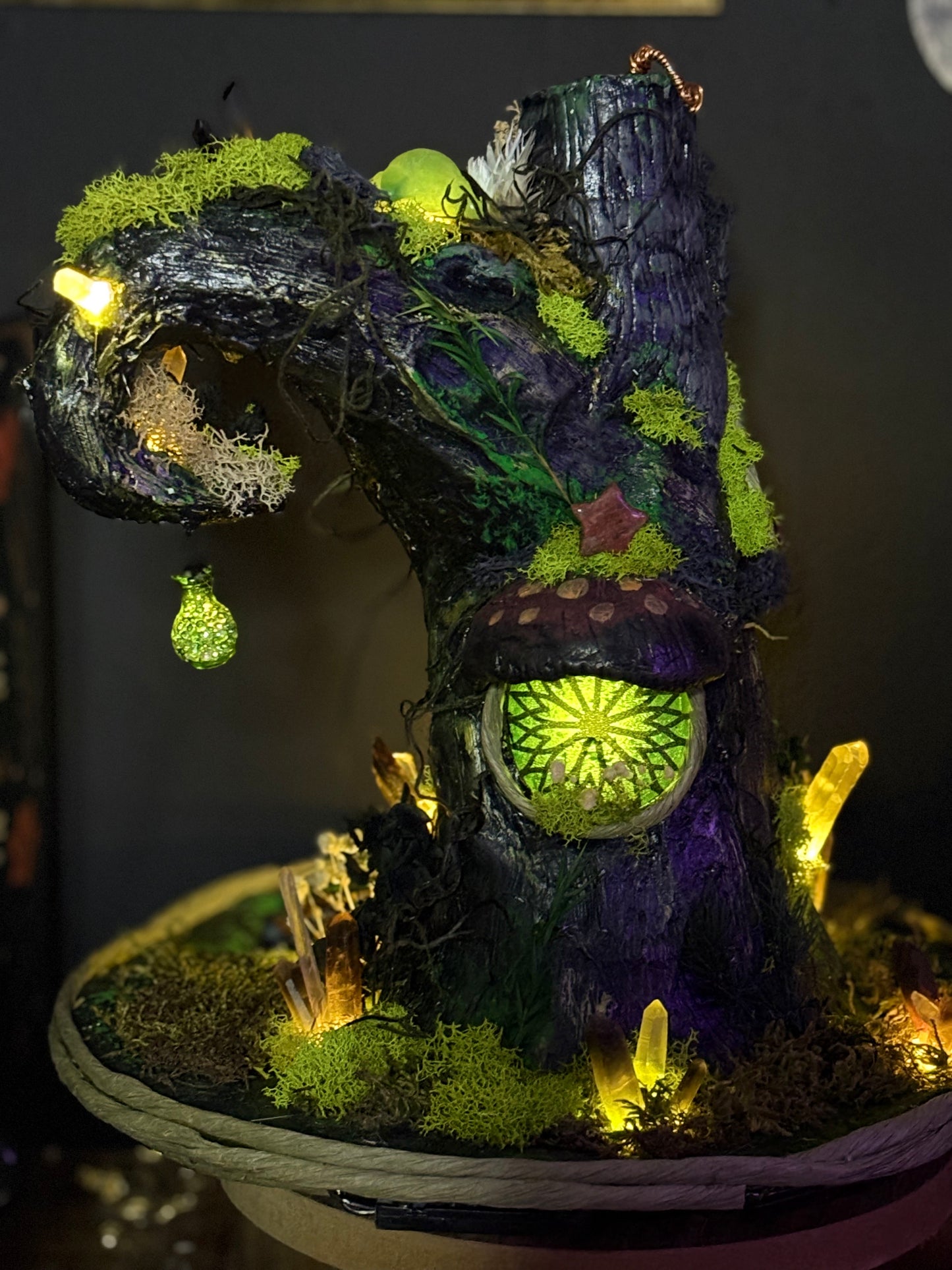 Unique light up cone incense burning witches hat
