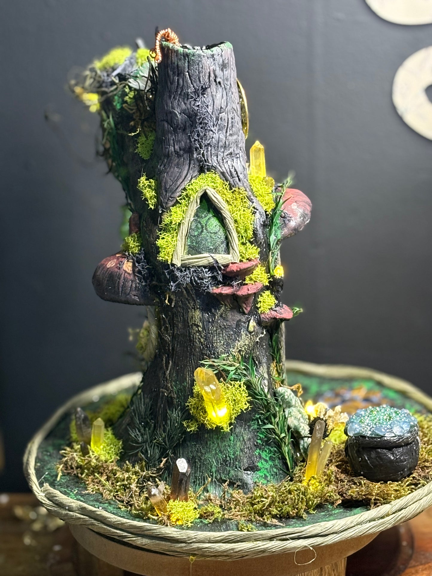 Unique light up cone incense burning witches hat