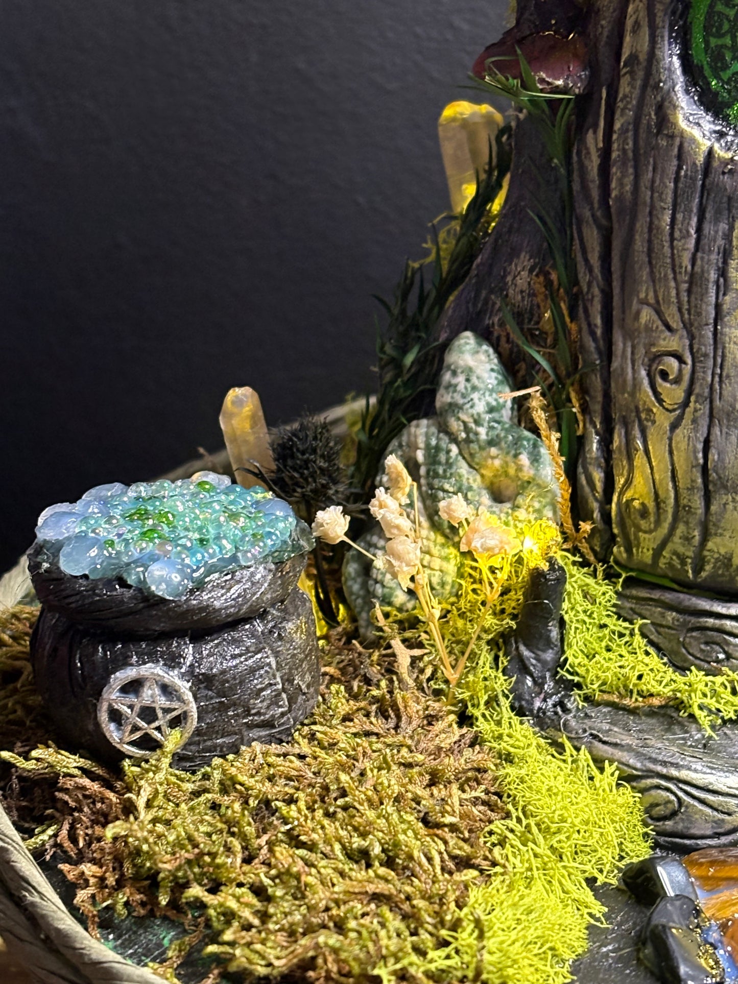 Unique light up cone incense burning witches hat