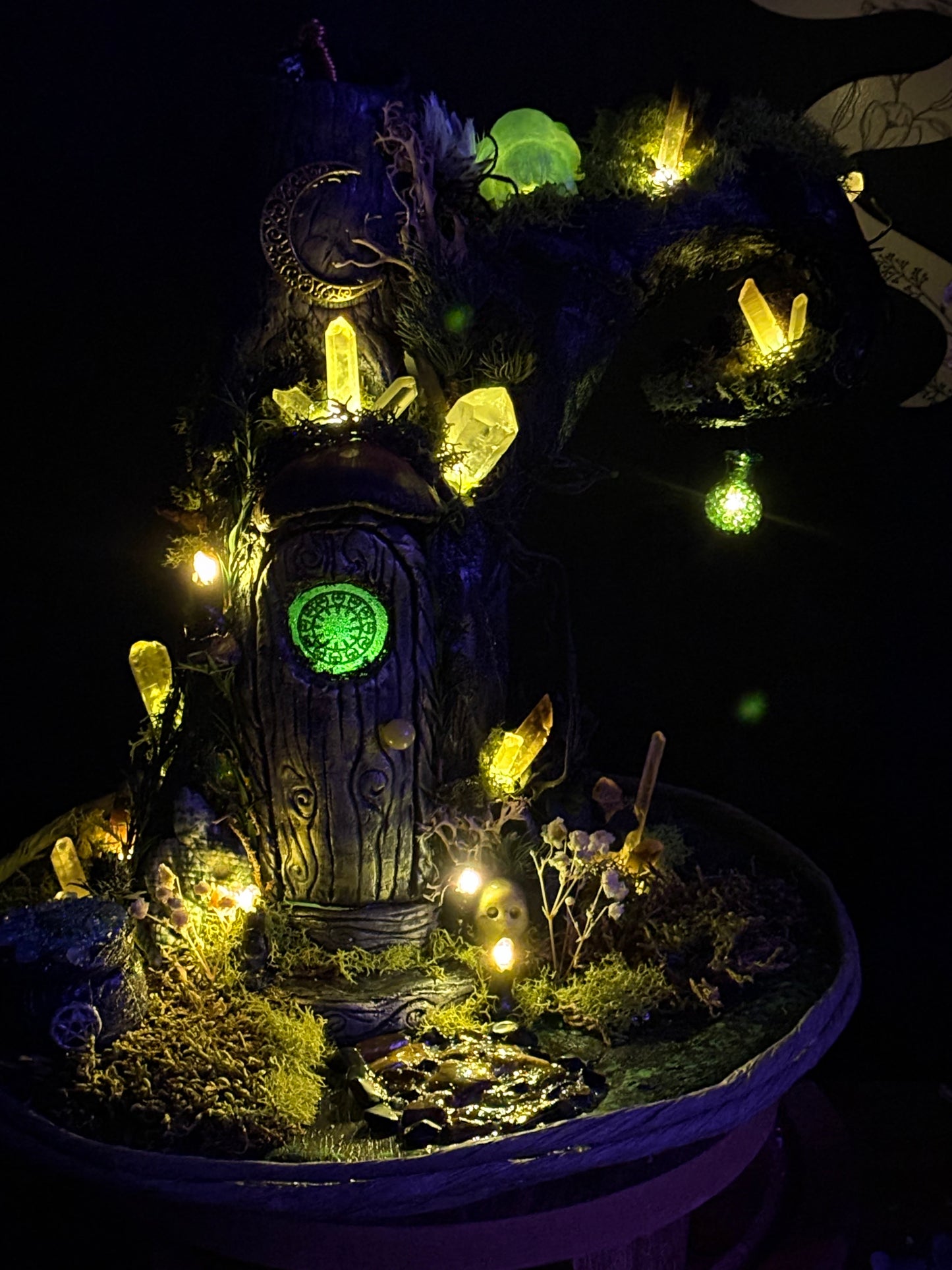 Unique light up cone incense burning witches hat